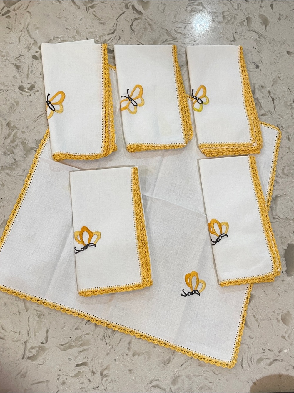 Embroidered Butterfly Napkins - Set of 6